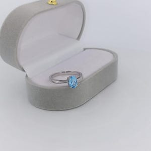 Natural Swizz Blue Topaz Ring-925 Sterling Silver Ring-Brilliant Oval Cut Blue Topaz-December Birthstone Ring-Prong Setting Ring