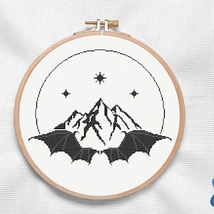 ACOTAR Cross Stitch Pattern PDF Night Court Ramiel Sigil Embroidery Pattern To The Stars Who Listen  Fantasy Cross circle cross stitch