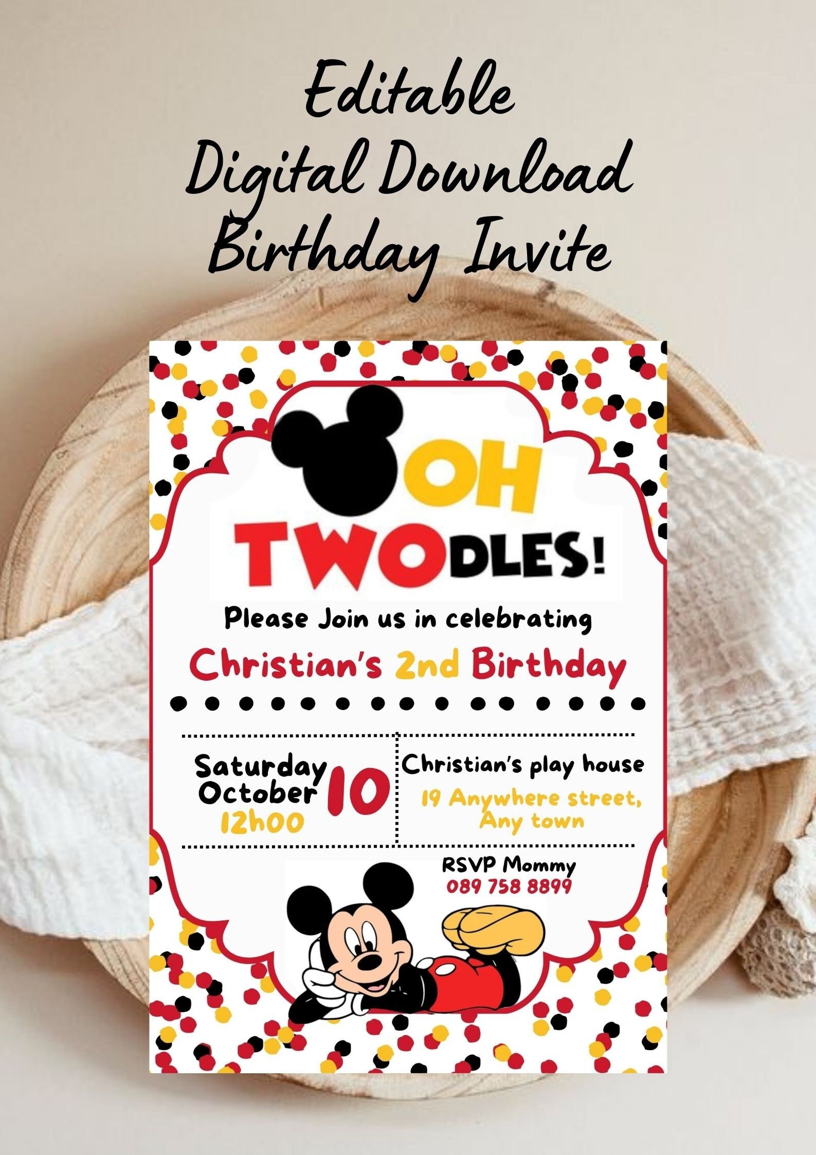 Editable Mickey Birthday Invitation Template Printable Etsy Editable Mickey Birthday Invitation Template Printable Etsy