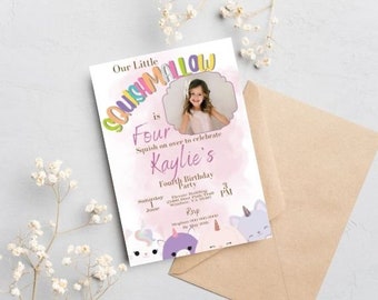 Squishmallow Birthday Party Invitation, Photo, Unikitty (Digital Download)