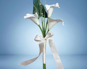 Minimalistisch kunstmatig echt aanvoelend Cala Lily bruidsmeisjesboeket