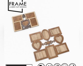 Valentine's Day Themed Laser Cut Files,  Photo Frame Laser Cut  Files - Valentine's Day Svg Files