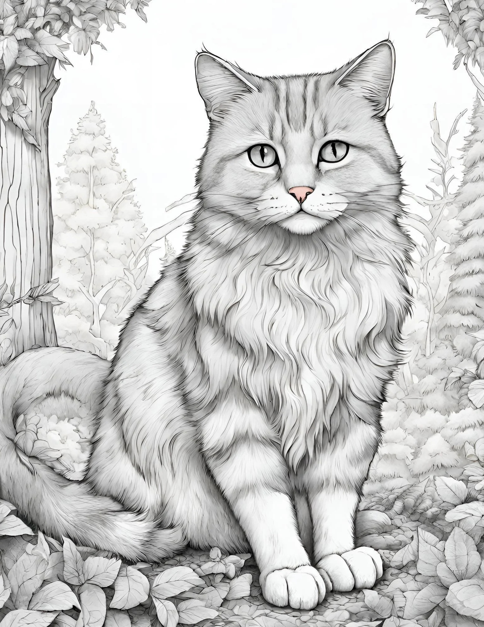 Wild Cat Colouring Pages Adult Colouring Pages Etsy