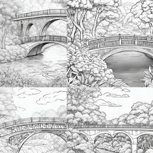 Bridge Colouring Pages, Digital Print, Adult Colouring Pages, Kids