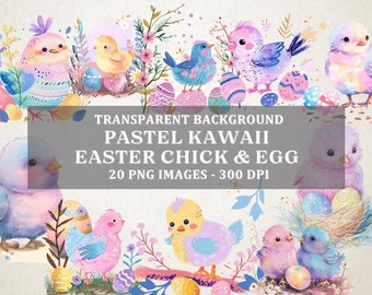Easter Chick and Eggs Clipart Set - 20 Adorable Illustrations for DIY Crafts