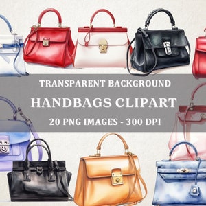 50er Set - Handtaschen Clipart - Planer Mädchen Clip Art, Mode-Illustration, gold, schwarz, lila, Mode Clipart, Geldbörse Illustration