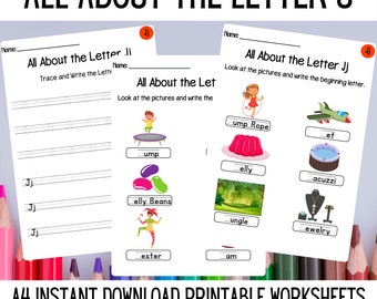 Printable Letter Jj Worksheets | Alphabet Activities for Young Children | Instant Download Letter Jj Worksheets | Reading Foundations