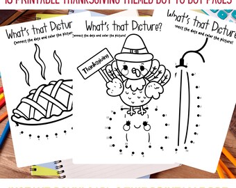 Thankgiving Dot to Dot Activity Pages for Kids | Instant Download Thanksgiving Activity Pages for Kids | Thanksgiving Worksheets | PDF File