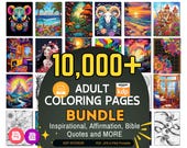 Coloring Book 10000+ Bundle Adult KDP Interior, Stress Relief, Mandala, Relaxing, Anime, Mindful Pattern, Flowers Zentangle Minimalist Boho