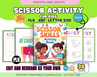 Scissor Skills Practice Worksheets: Pre-K, Kindergarten - 30 Page Printable (MRR Resell)