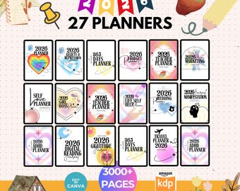 2026 Planner Mega Bundle, 27 Editable Planners & Journals, Editable Canva Templates, KDP Interior, Resale Rights Kit for Etsy Sellers, DFY