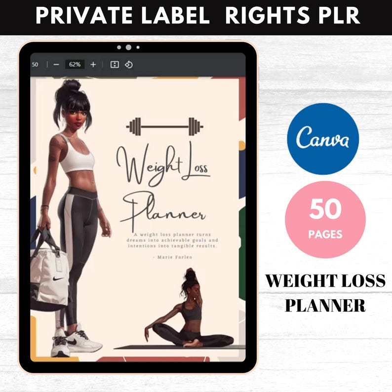 PLR Weight Loss Planner for KDP Canva Planner and Editable Template ...