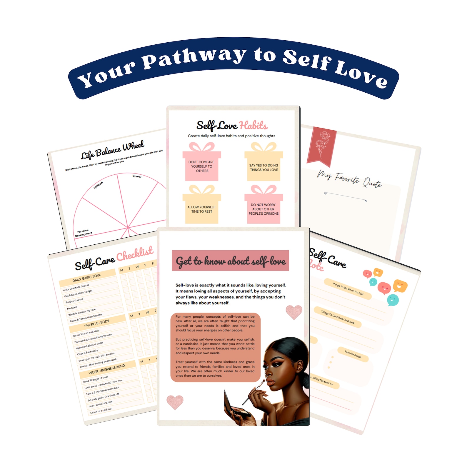 PLR Self Love Journal for Black Girl, Resell Rights Canva Editable ...