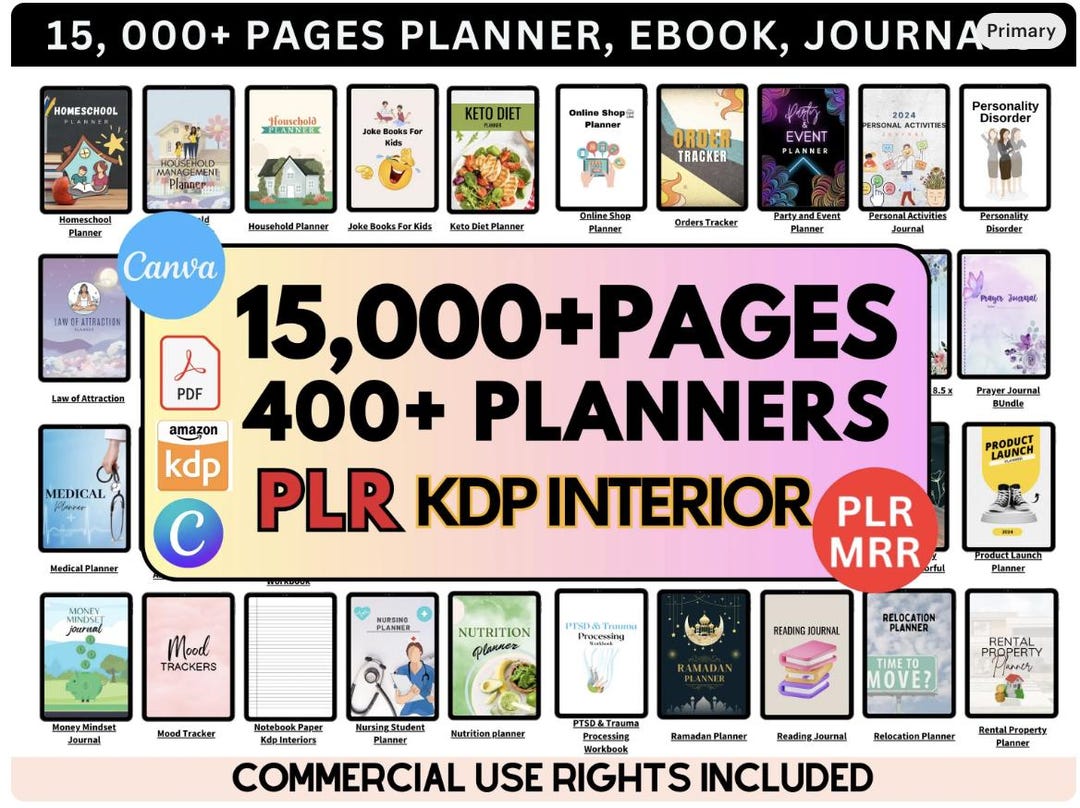 15000+ Pages PLR Canva Template Bundle, 400 Canva Templates, Planners