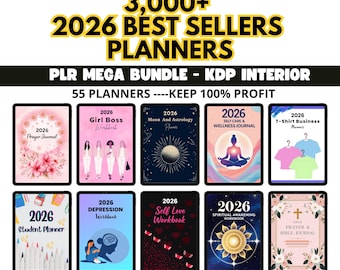 2026 Planner Editable Templates PLR 3000+ Pages Canva Bundle for KDP Interior Digital Product Best Seller Top Seller Master Resell Right mrr