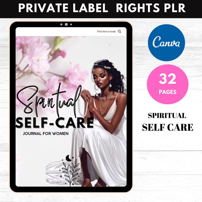 PLR Spiritual Self Care Journal for Black Girl, Resell Rights Canva ...