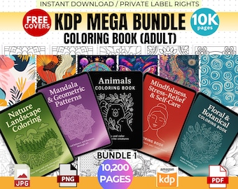 PLR 10000+ Malbuch für Erwachsene, KDP Interior Bundle, pdf, png, Stressabbau, Mandala, Muster, Zentangle Malseiten, Wiederverkaufsrechte MRR
