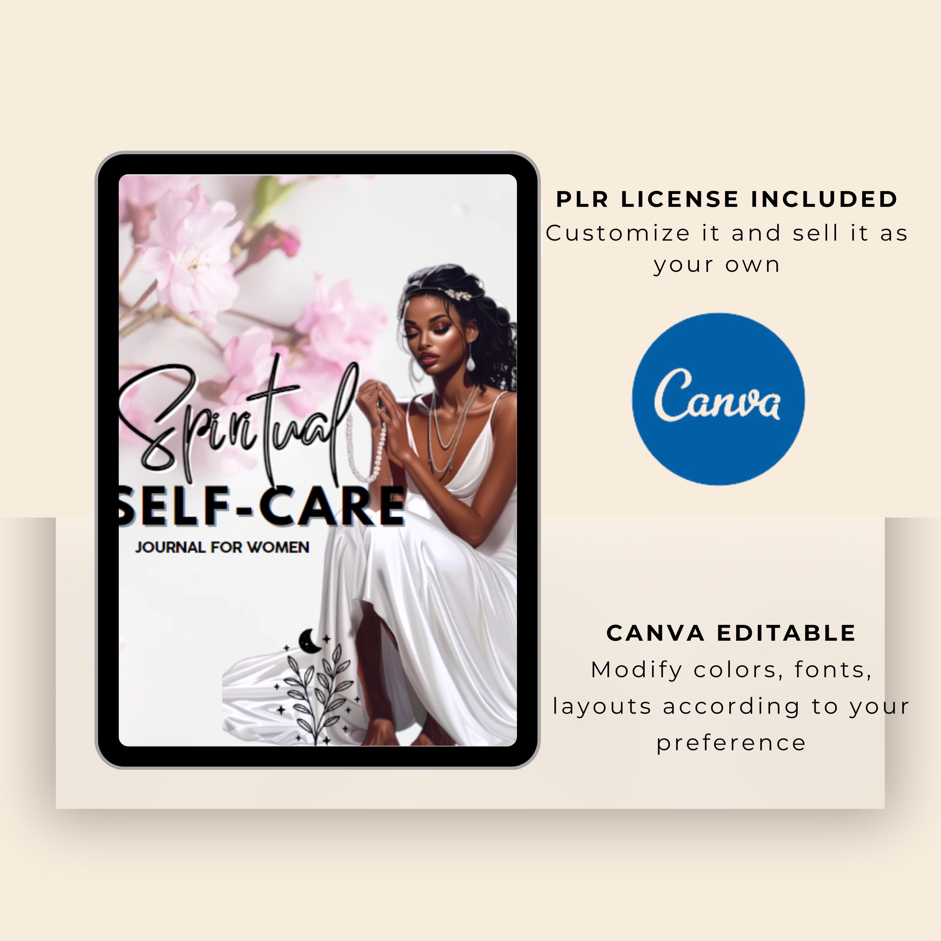 PLR Spiritual Self Care Journal for Black Girl, Resell Rights Canva ...