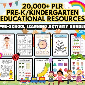 Kinderbildungsressourcen Lehrer Eltern Arbeitsblätter für Kinder im Klassenzimmer Aktivitäten, DFY Digital Produkt Bundle, PLR MRR Master Wiederverkaufsrechte