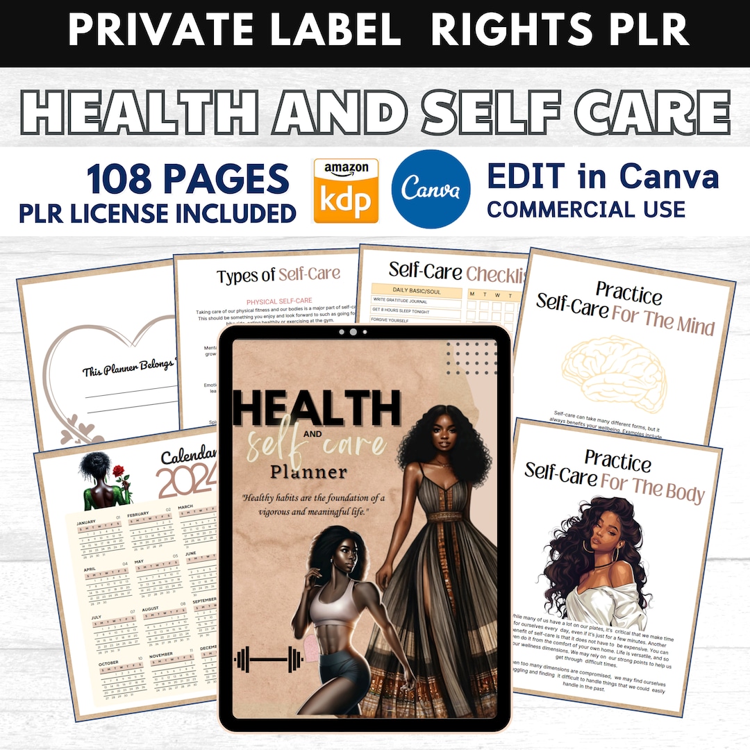 PLR MRR Health and Self Care Journal for Black Girl, Resell Rights ...