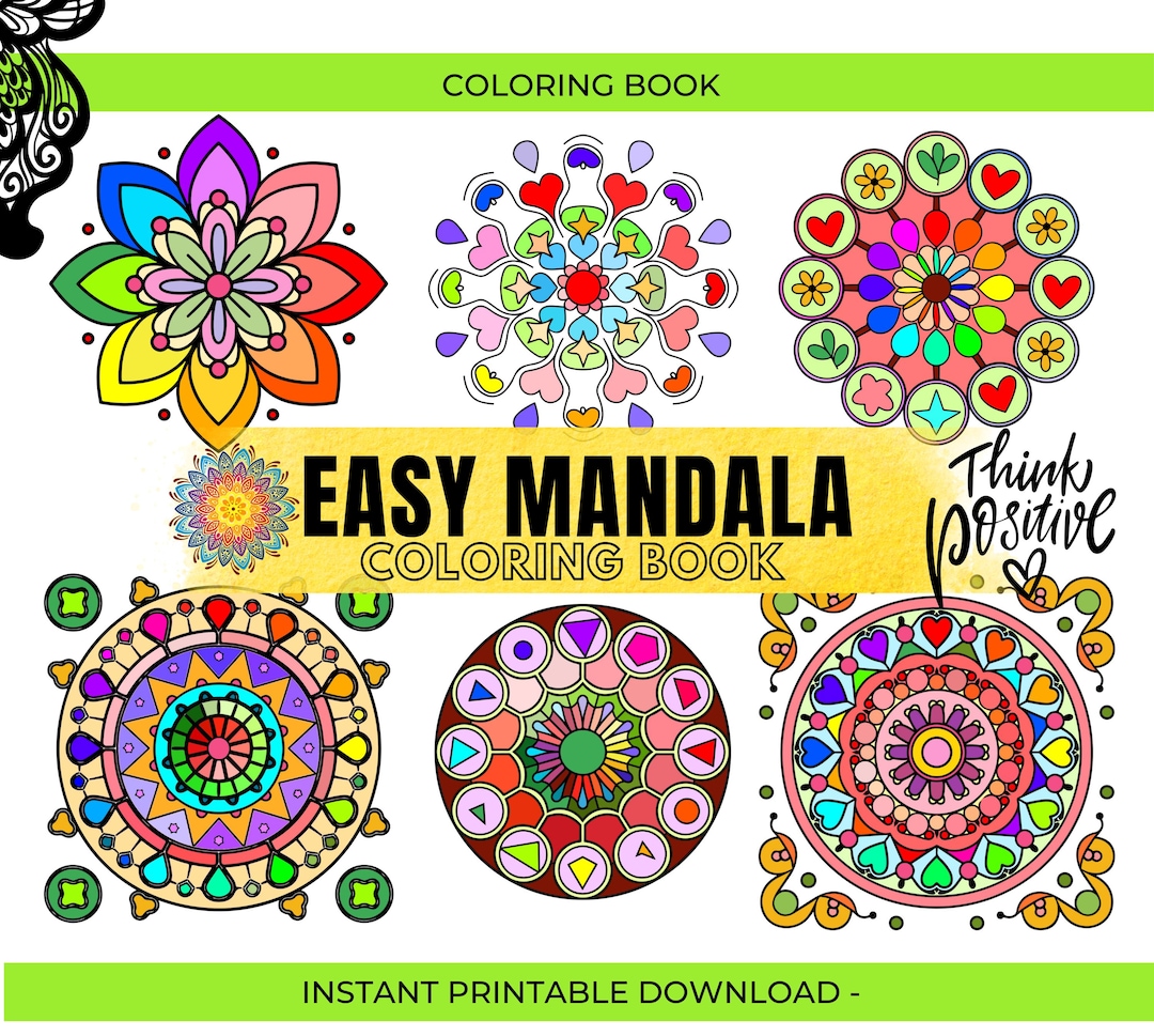 Simple Mandala Patterns.pdf 100 Easy Bold Mandalas Coloring Book PDF for Adults – Relaxation ...