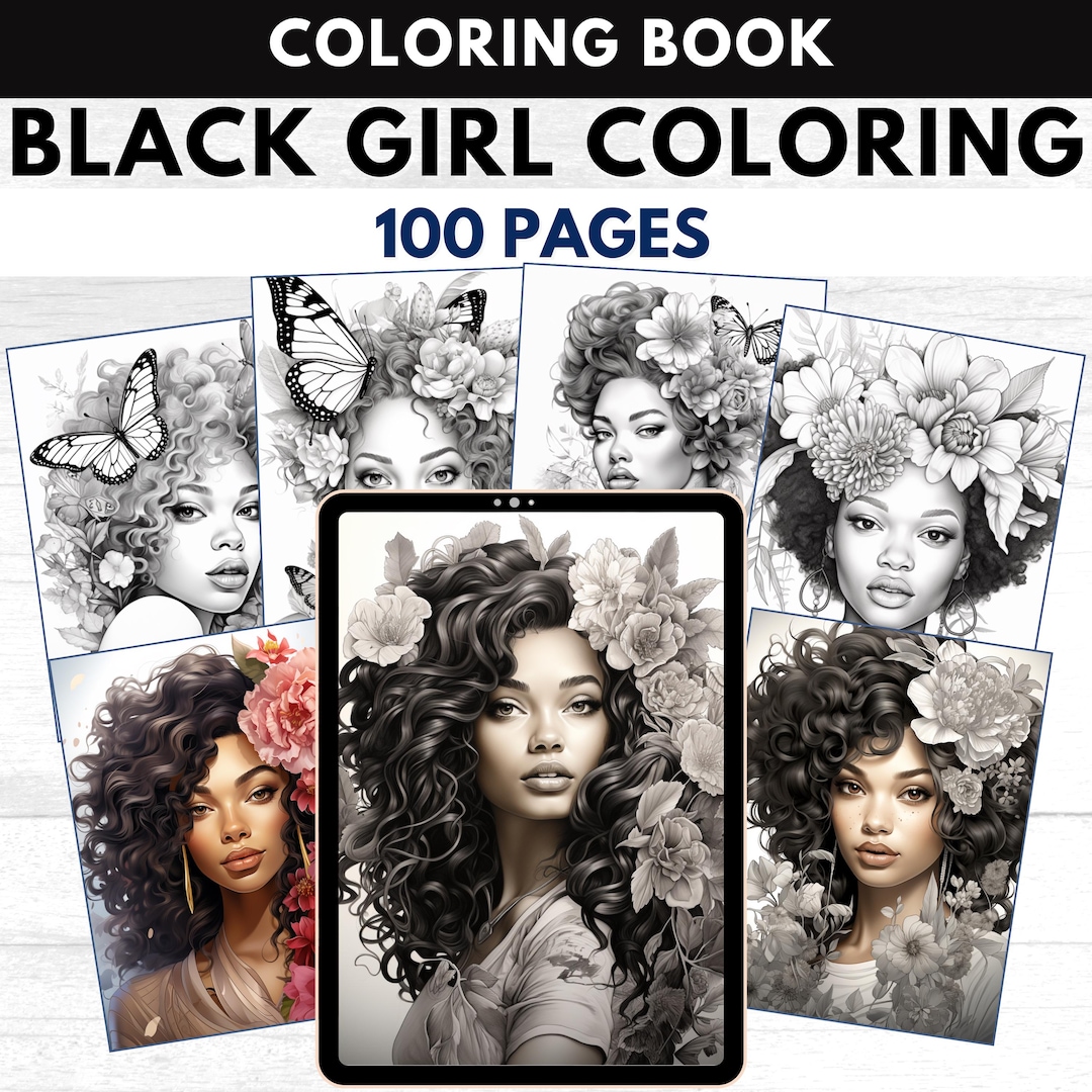 100 Pages African Black Women Coloring Pages | Black Women Vol 1 ...