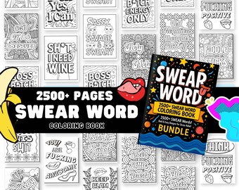 Swear Word Adult Coloring Book, Adult Curse Words Coloring Page, Swear Words Coloring, Stress Relief, Bold and Easy Swear Word Coloring Page