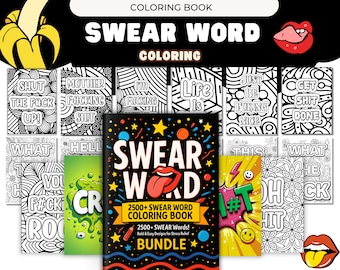 ADULT Swear Word coloring book, 2500+ Bold and Easy Swear Word Digital Coloring Pages, Motivational Quotes, Funny Coloring, Stress Relief