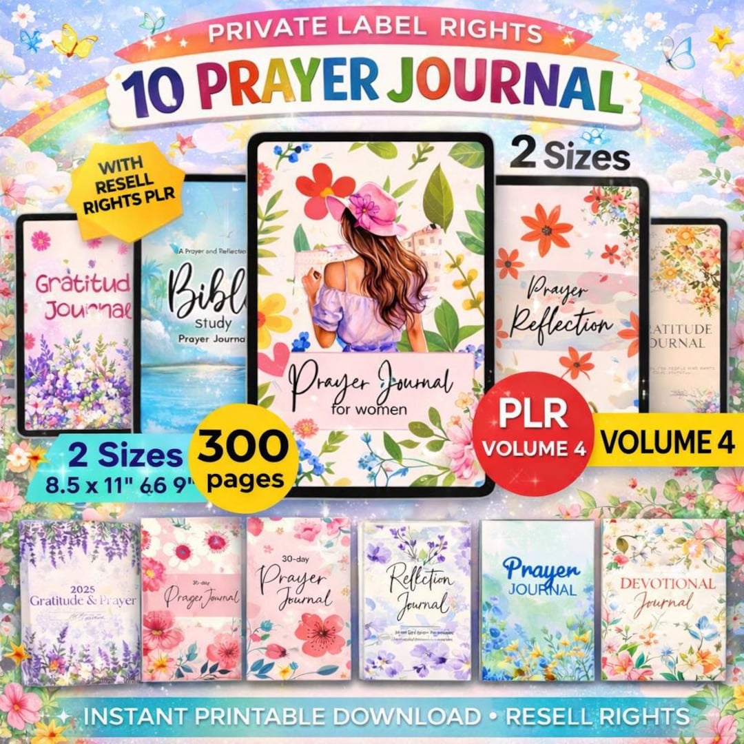 Prayer Journal Bundle PLR, KDP Interior Editable Template in Canva and ...