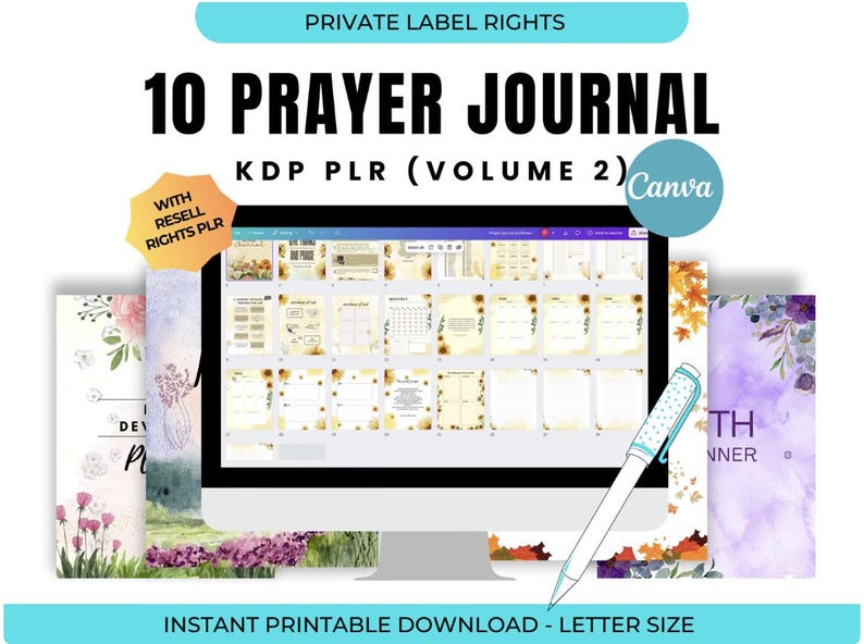 10 Faith Journal Bundle PLR Resell Canva Editable PDF Printable and ...