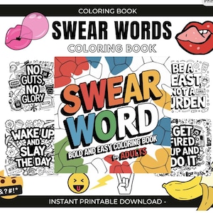 Swear Words Adult Coloring Book 90 Pages printable Coloring Pages Funny Savage Swear Word Quote Mandala Coloring Instant Download Part 3