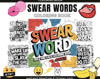 Swear Words Adult Coloring Book 90 Pages printable Coloring Pages Funny Savage Swear Word Quote Mandala Coloring Instant Download Part 3