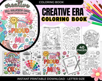 Creative Coloring Book for the Girlies, Adult Coloring book, Trendy, Procreate, Girly Coloring Book, Mindfulness, stress relief coloring