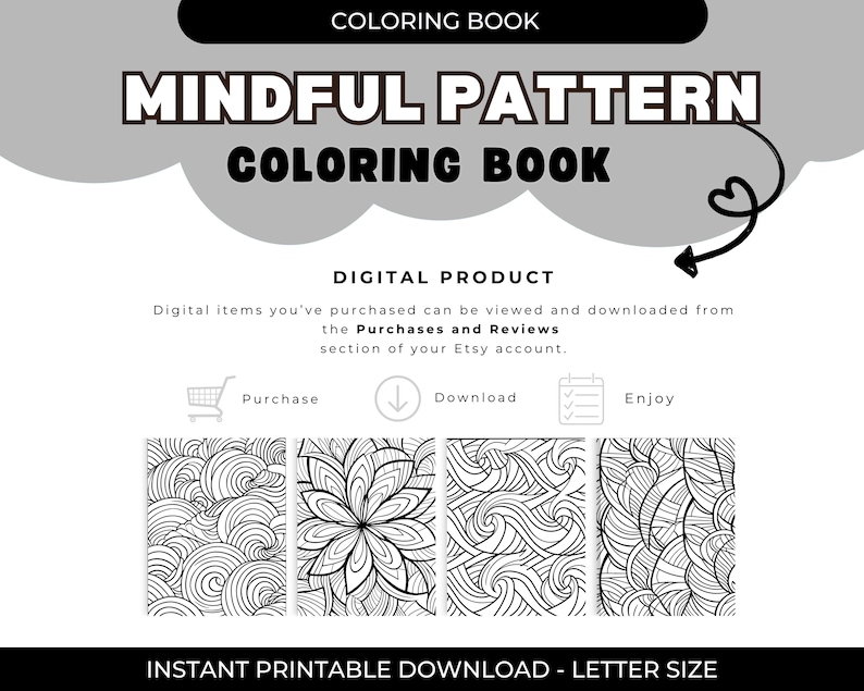Mindful Pattern Coloring Book 160 Pages Printable Stress-relief ...