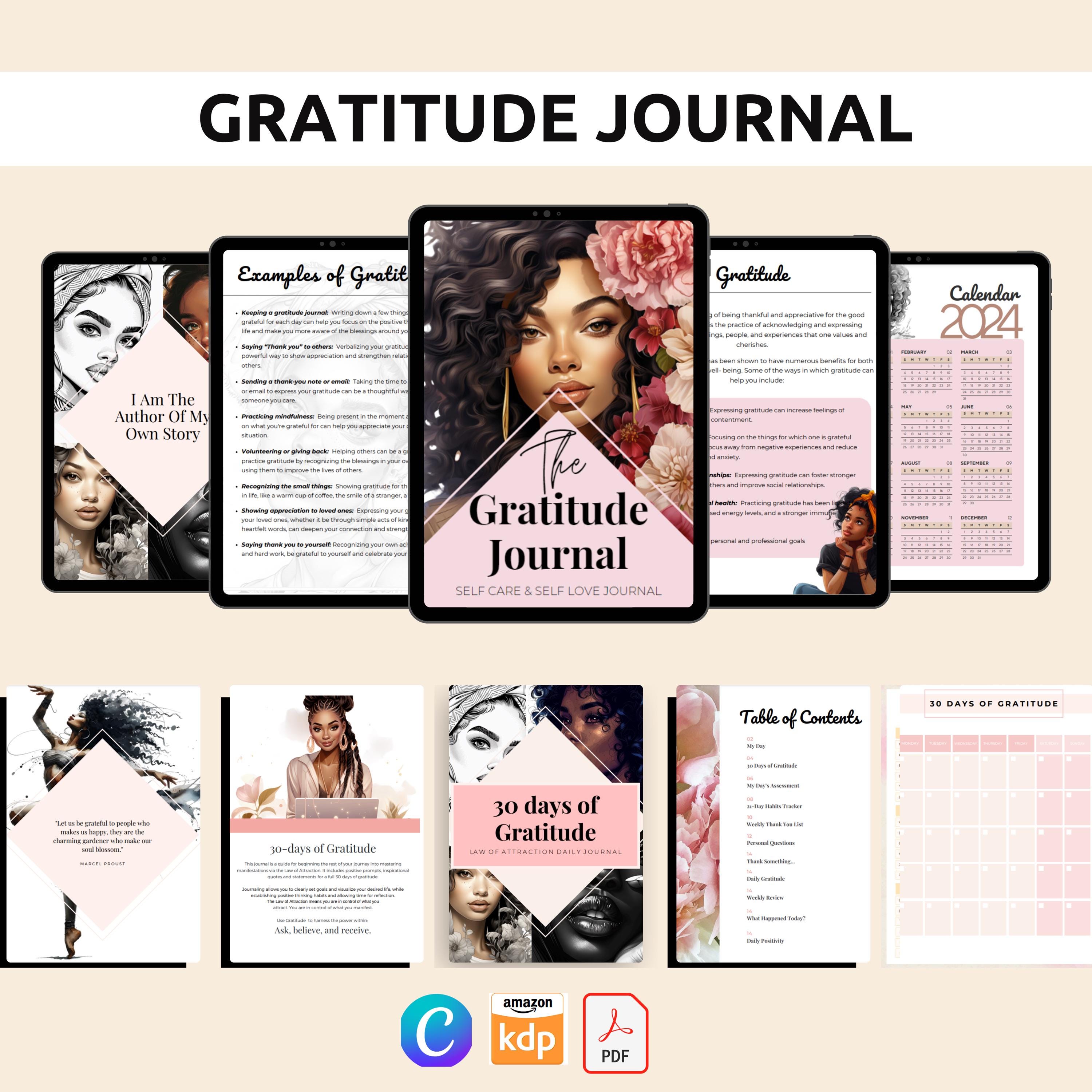 PLR Gratitude Journal for KDP Canva Planner and Editable Template, Self ...