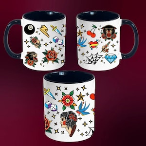 American traditional tattoo flash mug