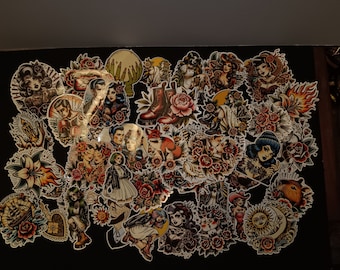 Mysterieus pakket traditionele tatoeagestickers en grafische stickers ~15 stickers~