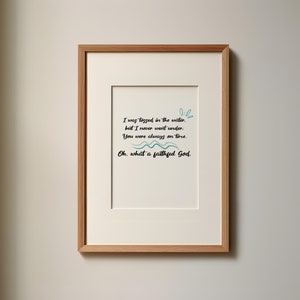 Arte mural cristiano inspirador; Siempre llegaste a tiempo; Ondas minimalistas; Arte lineal de agua simple; Dios fiel; DESCARGA DIGITAL