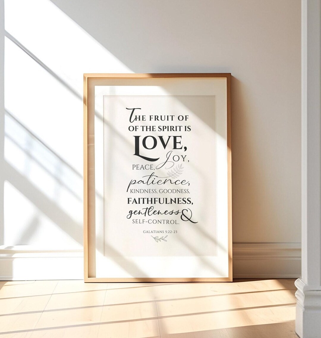 Bible Verse Galatians 5:22 the Fruit of the Spirit Typography Wall Art ...