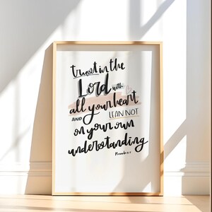 Lettres manuscrites faites confiance au Seigneur | Proverbes 3:5 Écriture imprimée | Décoration imprimable chrétienne ; TÉLÉCHARGEMENT NUMÉRIQUE