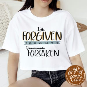 Soy perdonado porque Jesús fue abandonado – Imagen prediseñada cristiana escrita a mano – PNG con fondo transparente; DESCARGA DIGITAL