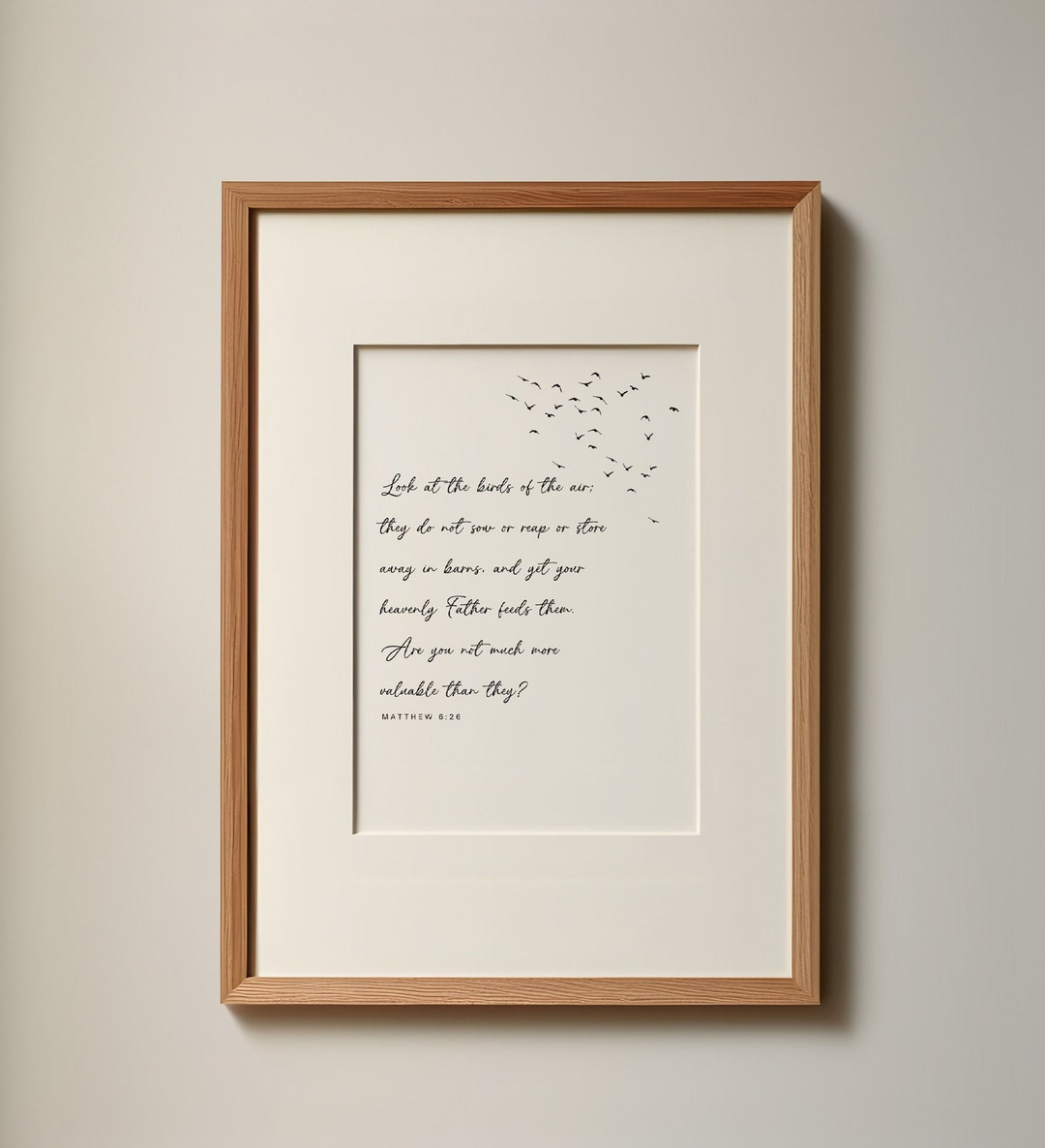 Minimalist Bible Verse Matthew 6:26 Printable Wall Art for Your Living ...