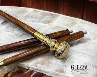 Handmade cane shaft  vintage victorian Solid Brass Handle Antique Look Wooden Walking Stick gift for family halloween christmas gift Cosplay