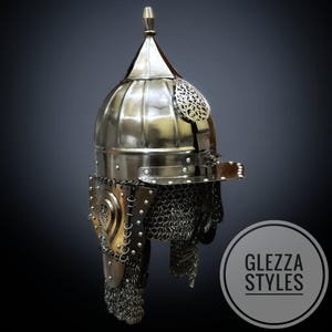 Medieval LARP Knight Islamic Ottoman Helmet Armour With Aventail Warrior gift Handmade Gift for Him Ottoman Islamic Knight Historical Helmet