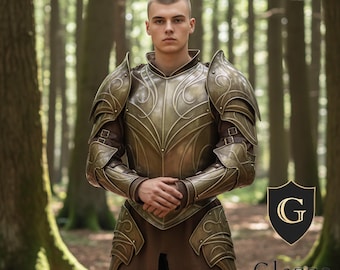 Handmade Elven Steel Cuirass Armor Set - Wearable Fantasy Breastplate, Pauldrons, Bracers & Tassets for LARP, Cosplay Reenactment