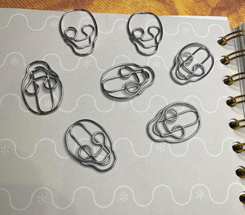 Bats, Skulls and Coffin Paperclips, Gothic Stationery, Halloween Desk ...