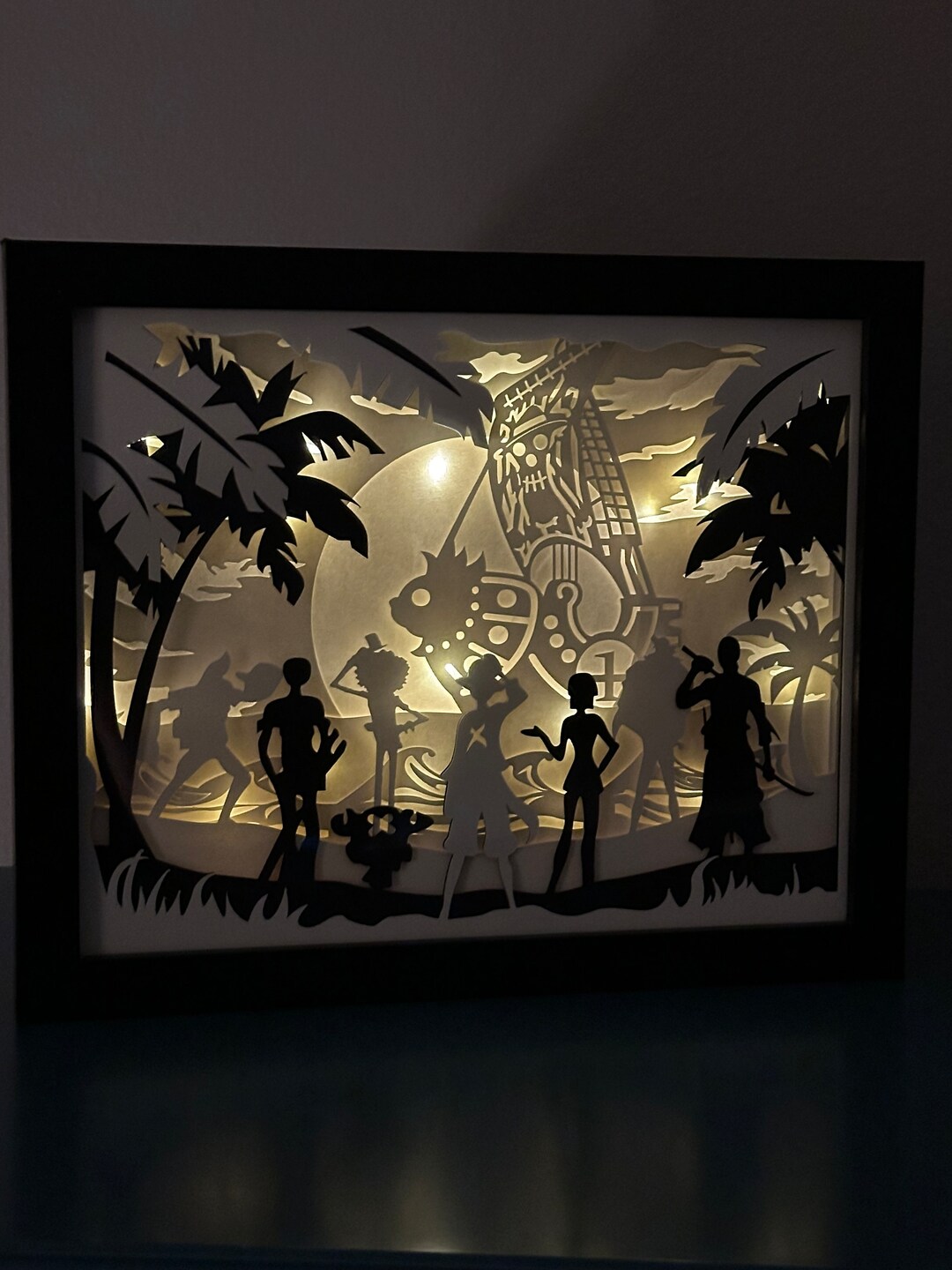One Piece Shadowbox Lighted Anime Decor Etsy