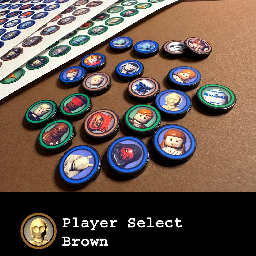 Lego Star Wars Inspired Game Character Icon Token Tiles Complete Set Complete Saga Player Select Brown Only Etsy