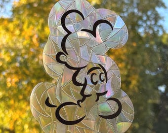Whimsical Mouse Suncatcher – Handmade Window Decor, Kids Room Decoration, Cute Sun Catcher, Fun Gift for Home