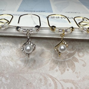 Rhinestone Pearl Colored Beaded Paperclip Set, Elegant Bookmark Clip, Glam Planner Clip, Handmade Stationery Gift, Chic Desk Accessory